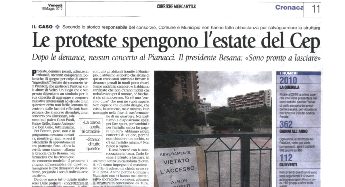 Le proteste spengono l’estate del Cep