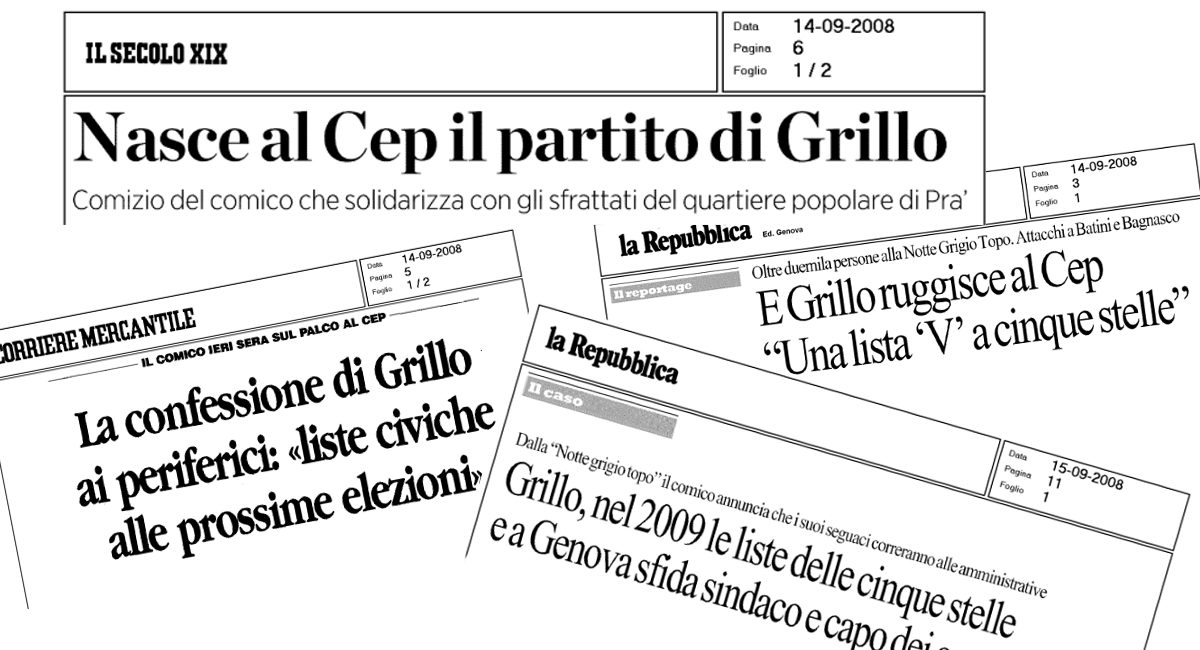 13 settembre 2008: Beppe Grillo, e quell’annuncio che fece entrare il Cep ed il Pianacci nella storia…