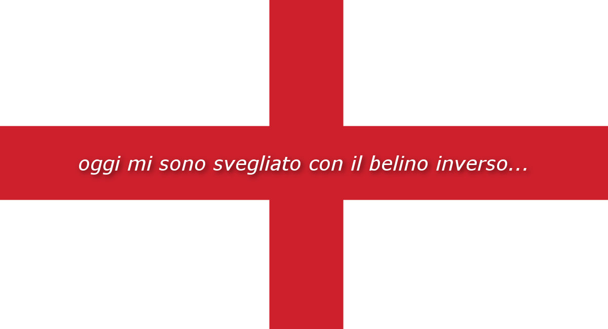 oggi mi sono svegliato con il belino inverso…