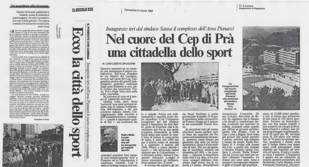 8 marzo 1997…8402 giorni fa l’inaugurazione dell”Area Pianacci…ed il mio primo “discorso pubblico” al Cep…