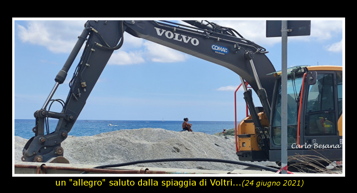 un “allegro” saluto dalla spiaggia di Voltri…