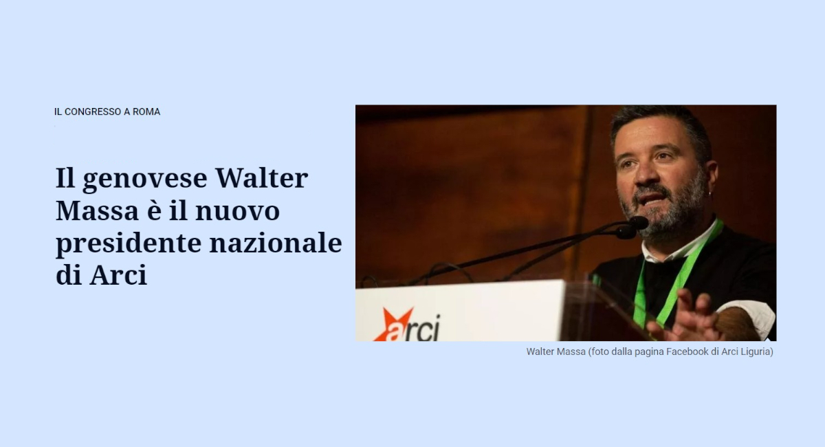 Walter Massa Presidente Nazionale ARCI!!!